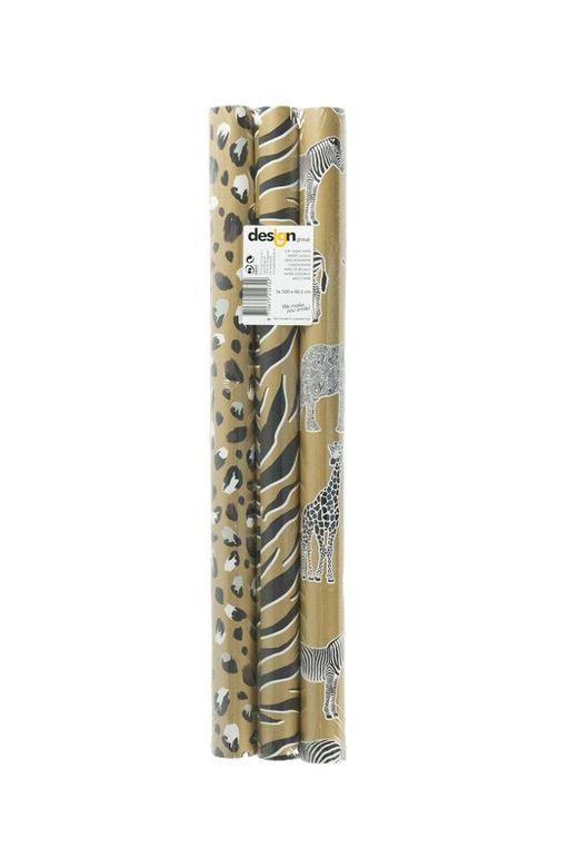 Pack 3 Rolos de Papel de Embrulho 5 mt Selva