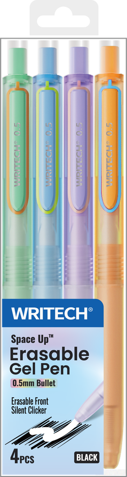 Pack 4 Bolígrafos Rétractil Borrable T/Azul 0,5mm