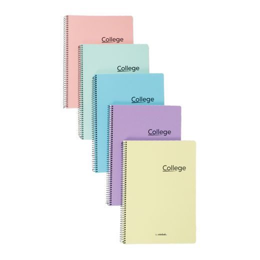 Pack 4+1 Cuaderno Tapa Polipropileno Folio 80h 90gr Pastel