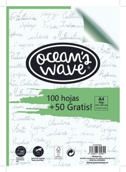 Paquete de 100 hojas blancas + 50 gratis. Ocean's Wave