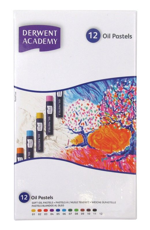 Lot de 12 bâtons de peinture pastel à l'huile Derwent