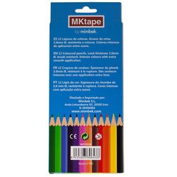 Lot de 12 crayons de couleur triangulaires Mktape