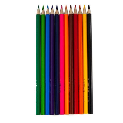 Lot de 12 crayons de couleur triangulaires Mktape