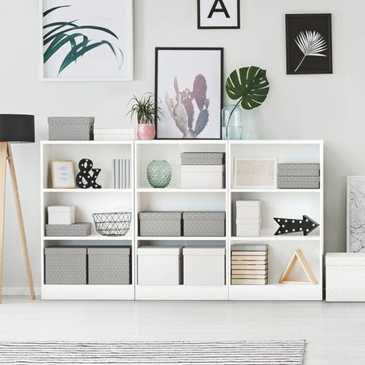 Pack de 3 caixas domésticas brancas. 5 tamanhos