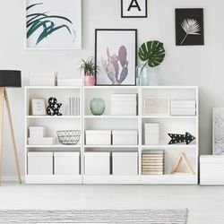 Pack de 3 caixas domésticas brancas. 5 tamanhos