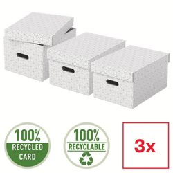 Pack de 3 caixas domésticas brancas. 5 tamanhos