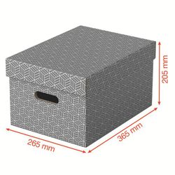 Pack de 3 caixas domésticas cinzentas. 5 tamanhos