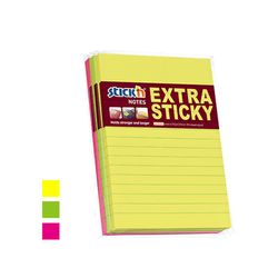 Pack de 3 tacos de notas extra adhesivas de 105x101 mm rayados