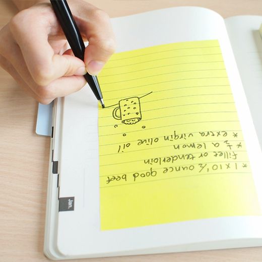 Lot de 3 blocs-notes adhésifs extra 105x101 mm rayés