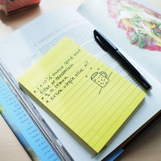 Lot de 3 blocs-notes adhésifs extra 105x101 mm rayés