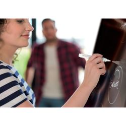 Pack de 4 marqueurs à encre liquide pour peintures sur verre blanc. Cor Branca