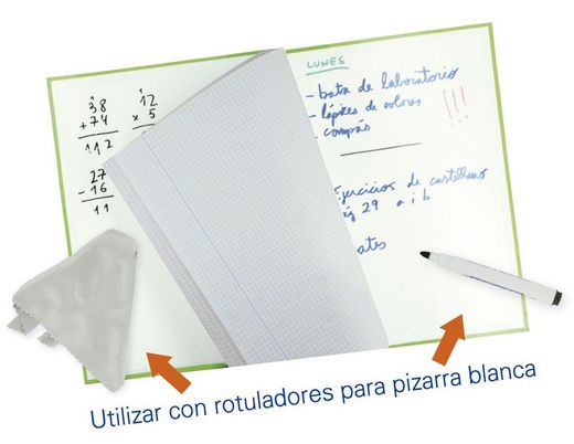 Pack de 5 cadernos Oxford (4+1) fólio. Com quadro branco. Cores vivas