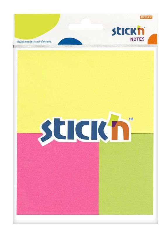 Pack de notas en 3 tamaños color neón