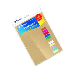 Cartolina glitter dourado e prateado em din a-4 em blister