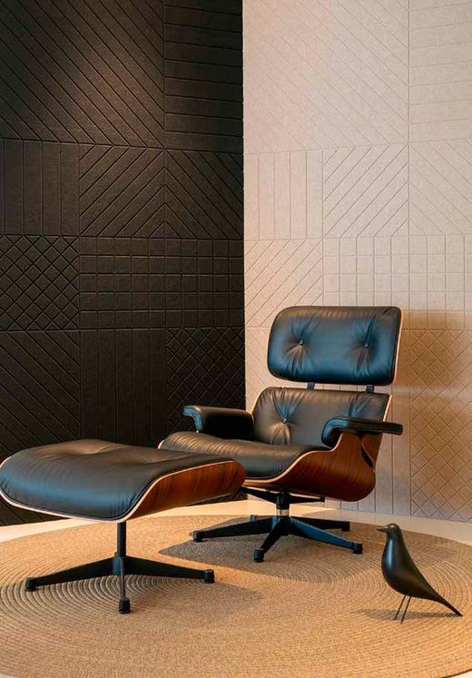 Painel acústico de absorção de som ecowall biselado