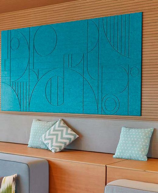 Painel acústico de absorção de som ecowall biselado