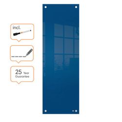 Panel de pizarra blanca de cristal pequeño Nobo 300x900 mm