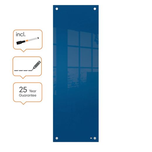 Panel de pizarra blanca de cristal pequeño Nobo 300x900 mm