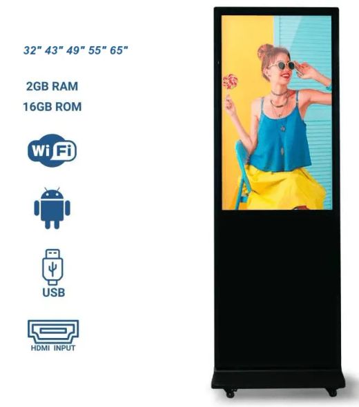 Pantalla publicitaria totem para interior. Varios tamaños