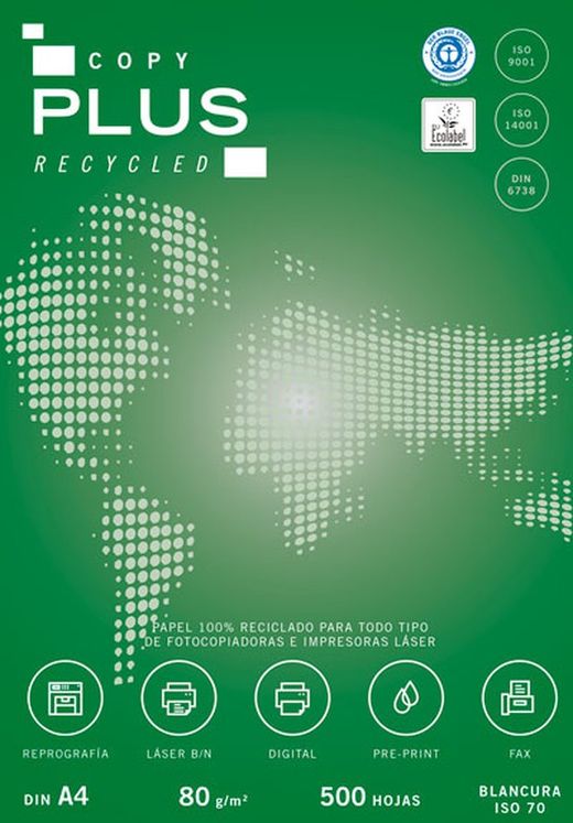 Copie 100% recyclée plus papier recyclé