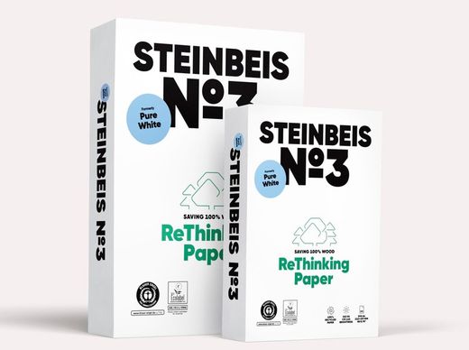 100% papier recyclé blanc pur steinbeis