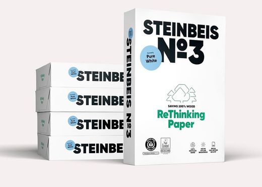 100% papier recyclé blanc pur steinbeis
