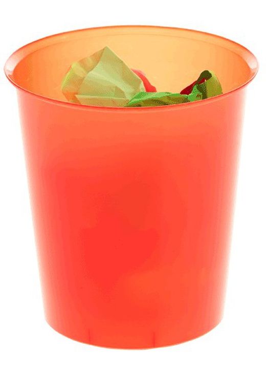 Poubelle en plastique translucide. Couleurs varièes