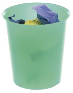 Poubelle en plastique translucide. Couleurs varièes