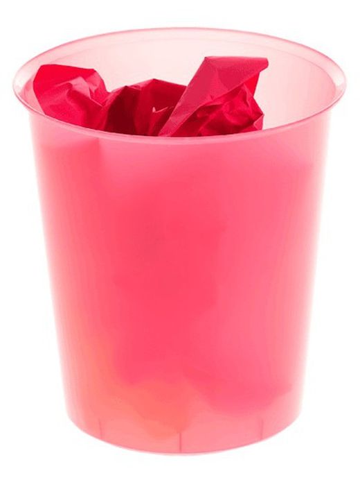 Poubelle en plastique translucide. Couleurs varièes