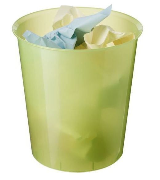 Poubelle en plastique translucide. Couleurs varièes