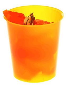 Poubelle en plastique translucide. Couleurs varièes