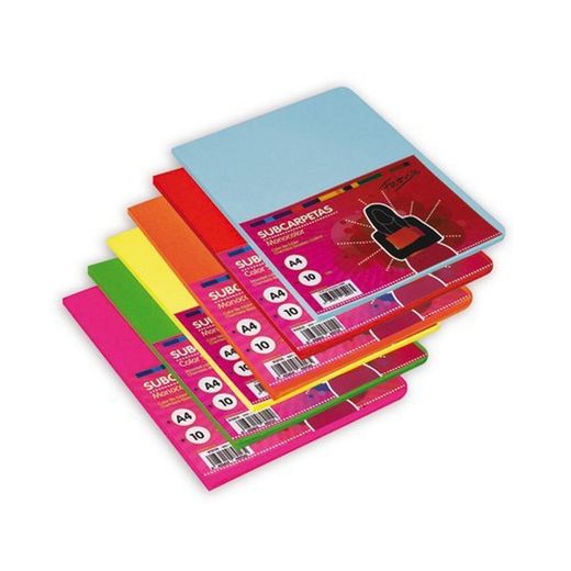 Pacote de 50 subpastas cores suaves a4
