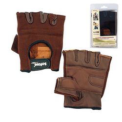 Pareja de guantes marrones para fitness