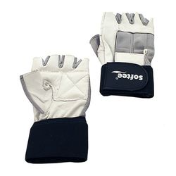 Pareja de guantes spandex blancos para fitness