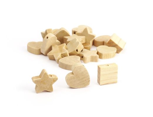 Perles en bois formats variés 40 unités