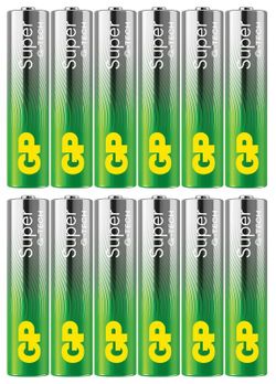 Pilhas Super Alcalinas AAA (LR03) Caixa com 12 unidades