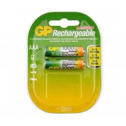 Pilas recargables de alta capacidad GP AAA 1000mAh (Blíster 2 uds.)