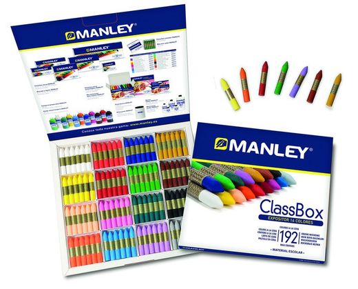 Tintas de cera Manley em classbox 192 unidades.