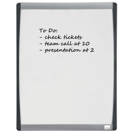 Nobo petit carré blanc magnétique avec moulure cintrée 280x335 mm