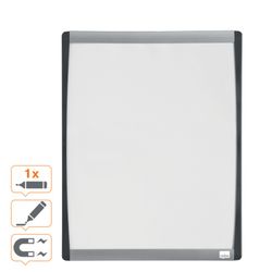 Nobo petit carré blanc magnétique avec moulure cintrée 280x335 mm