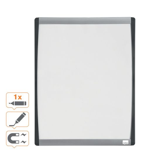 Nobo petit carré blanc magnétique avec moulure cintrée 280x335 mm