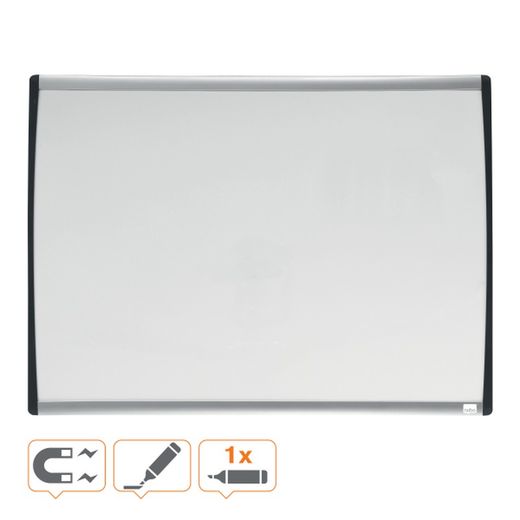 Nobo petit carré blanc magnétique avec moulure cintrée 585x430 mm