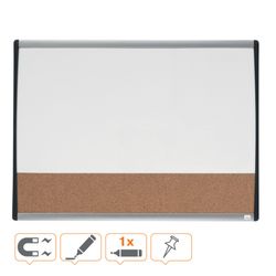 Pizarra blanca magnética pequeña con tablero de anuncios de corcho Nobo 585x430mm