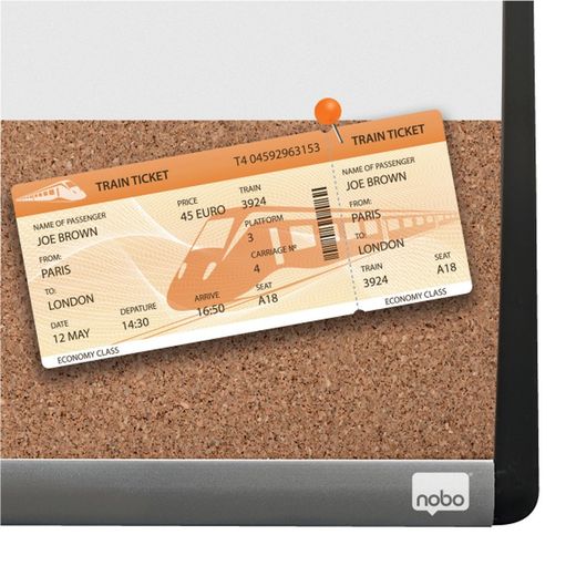 Pizarra blanca magnética pequeña con tablero de anuncios de corcho Nobo 585x430mm