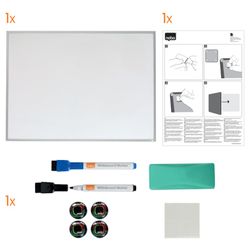 Nobo petit carré blanc magnétique avec garniture en aluminium 585x430mm