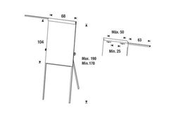 Cavalete para quadro branco com braço, sem rodas rd-610