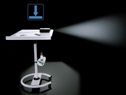 Chevalet tableau noir transformable en table