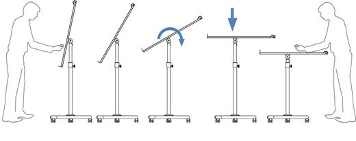 Chevalet tableau noir transformable en table