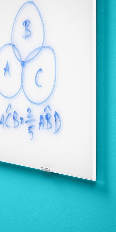 Pizarra de cristal de colores. 5 colores y 8 tamaños