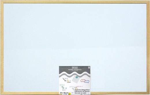 Carré blanc magnétique MKTape avec moulure en bois. 3 tailles